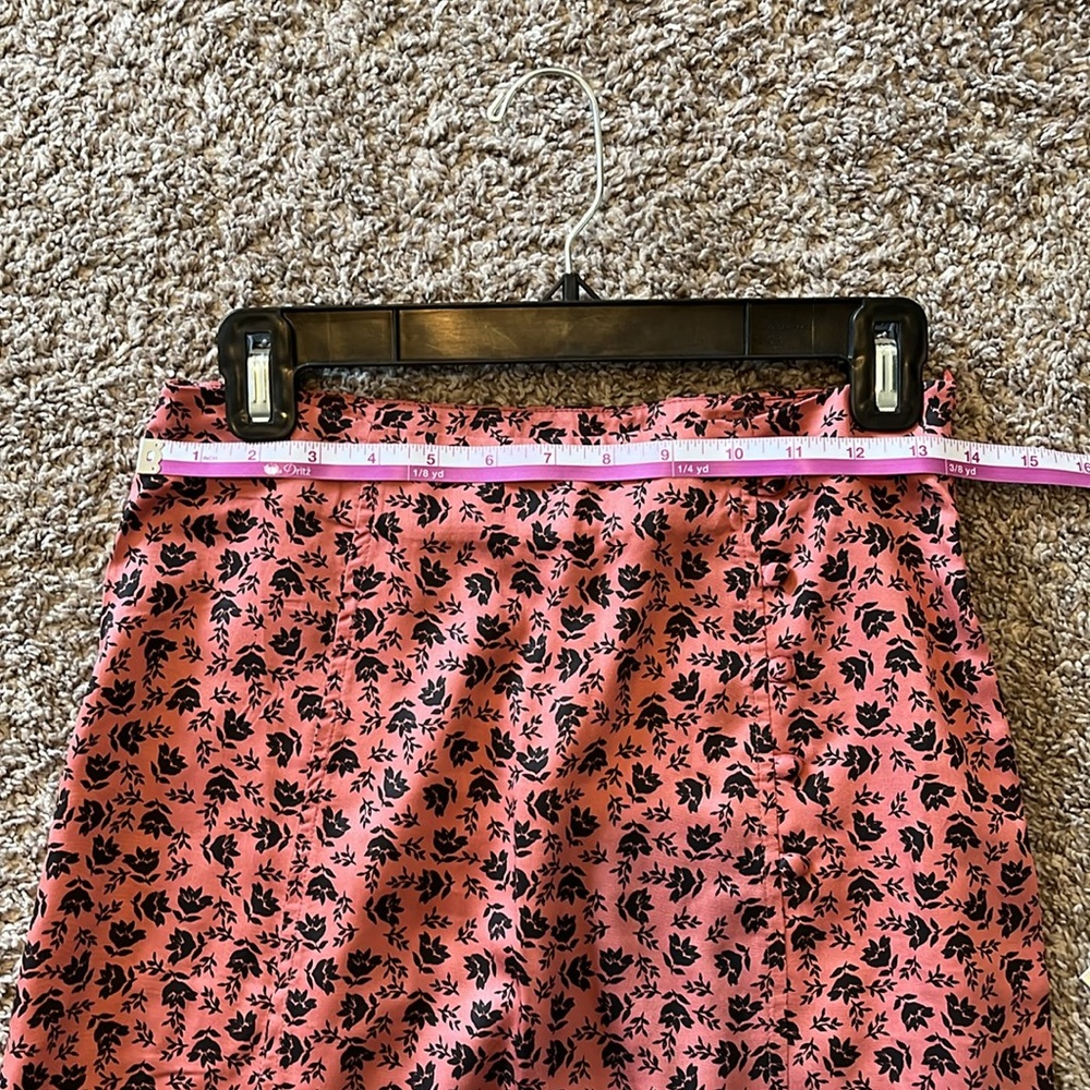 Bila 77 Classic A-Line Skirt Peach Skirt Side Slit Salmon and Black Sexy Midi - Picture 8 of 12
